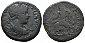 (Bronze.14.89g 29mm) THRACE, Serdica. Geta. AD 209-211 AE
Laureate head right 
Rev: Asklepios seated left, holding serpent-entwined staff
Varbanov 254...