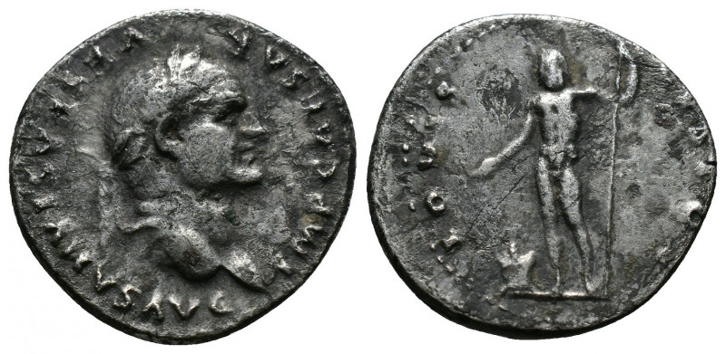 (Silver, 3.24gr 20mm) Vespasian. A.D. 69-79. AR denarius Rome 
laureate head rig...