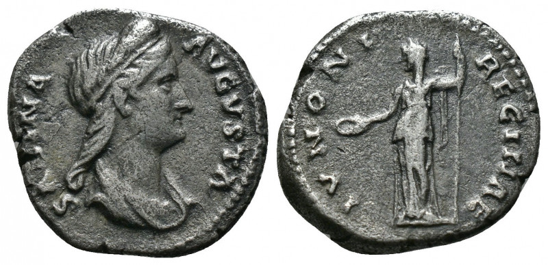 (Silver 2.75gr 19mm) Sabina, Augusta, 128-136/7. Denarius Rome, 126-137. 
 Diade...