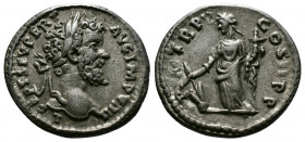 (Silver, 2.94gr 18mm) Septimius Severus (AD 193-211). AR Denarius. Laodicea ad Mare, 197.
Laureate head right.
Rev. Fortuna standing left, holding rud...