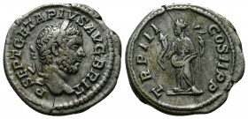(Silver, 3.17gr 19mm) Geta, 209-211. Denarius, Rome, 211. 
 Laureate head of Geta to right. 
Rev. Felicitas standing left, holding cornucopiae with he...