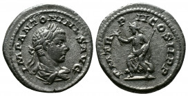 (Silver, 3.32gr 21mm) Elagabalus (AD 218-222). AR denarius. Rome, AD 219. 
laureate, draped bust of Elagabalus right, seen from behind 
Rev. Pax advan...