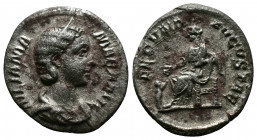 (Silver, 2.92gr 19mm) Julia Mamaea AR Denarius. Rome, AD 222-235. 
draped bust right, wearing diadem 
Rev.Fecunditas seated left, holding hand of a ch...