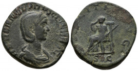 (Bronze, 17.21gr 29mm) Herennia Etruscilla (Trajan Decius, 249-251), Sestertius, Rome, AD 249-251; AE 
 diademed and draped bust right. 
Rev. Pudiciti...
