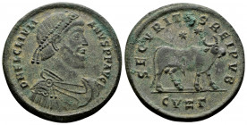 (Bronze 8.47g 29mm) JULIAN II APOSTATA (360-363). Ae. Cyzicus.
D N FL CL IVLIANVS P F AVG./ Diademed, draped and cuirassed bust right.
Rev: SECVRITAS ...