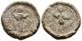 (Lead 13.99g 24mm) Byzantine Seal circa 7-12 century AD