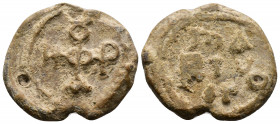(Lead 8.62g 24mm) Byzantine Seal circa 7-12 century AD