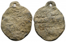 (Lead 7.56 g 21mm) Byzantine Seal circa 7-12 century AD