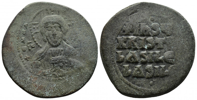 (Bronze. 14.76g 32mm) Attributed to Basil II and Constantine VIII (976-1028) Ano...