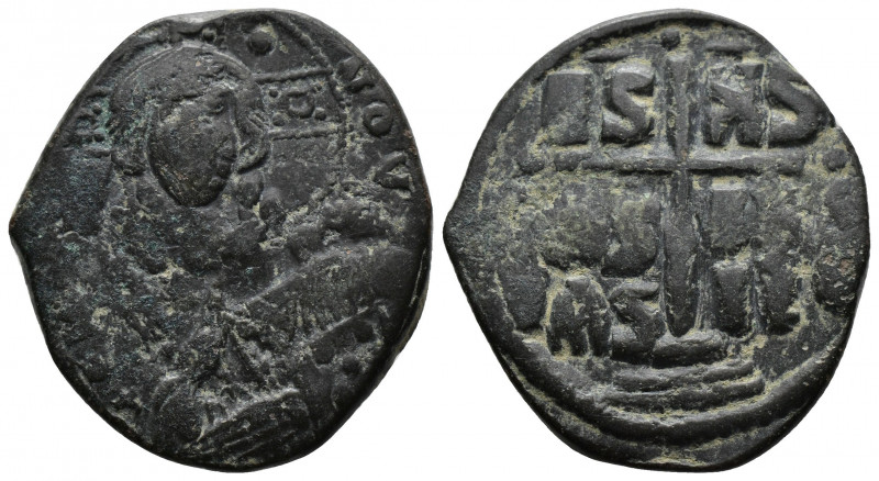 (Bronze, 10.48gr 28mm) Constantine VII and Romanus AE Follis Constantinople 913-...