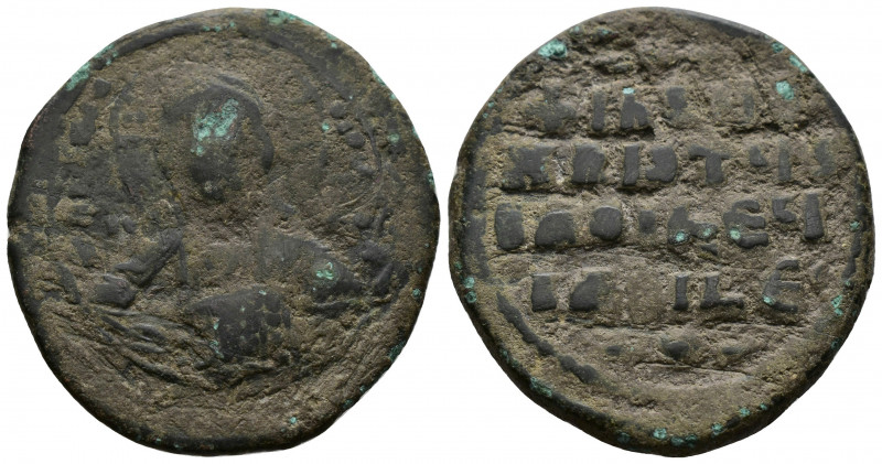 (Bronze, 15.82gr 33mm) Anonymous Folles. temp. Basil II & Constantine VIII, circ...