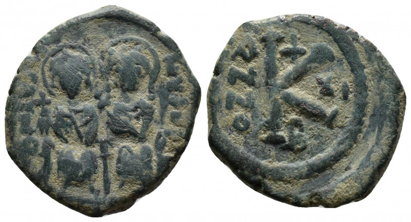 (Bronze, 6.53gr 23mm) Anonymous (Romanus III) 1028-34, AE Follis 
Facing bust of...