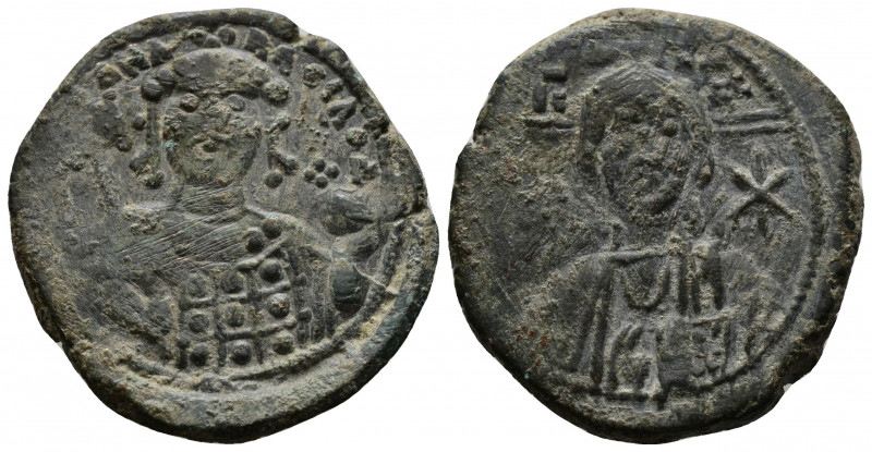 Bronze, 8.63gr 27mm) Michael VII Ducas AE Follis Constantinople 1071-1078 AD. 
B...
