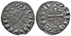 (Silver, 0.85 gr 19mm) CRUSADERS Antioch. Bohémond III. 1163-1201. AR Denier
helmeted and mailed bust left;
Rev: ross pattée;
Metcalf, Crusades , 3...