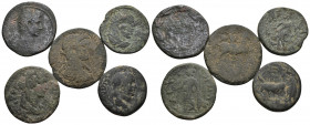 (Bronze, 44.93g) 5 ancients Pıeces. Sold as seen.