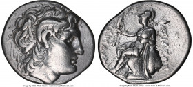 THRACIAN KINGDOM. Lysimachus (305-281 BC). AR tetradrachm (28mm, 1h). NGC VF, brushed. Ephesus, ca. 294-287 BC. Diademed head of deified Alexander III...