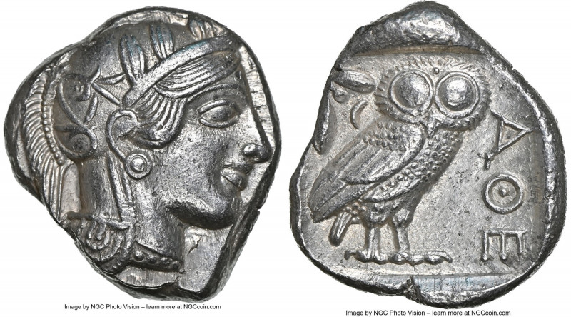 ATTICA. Athens. Ca. 440-404 BC. AR tetradrachm (24mm, 17.21 gm, 6h). NGC Choice ...