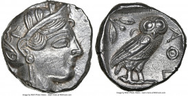 ATTICA. Athens. Ca. 440-404 BC. AR tetradrachm (23mm, 17.16 gm, 7h). NGC Choice AU 5/5 - 3/5, marks. Mid-mass coinage issue. Head of Athena right, wea...