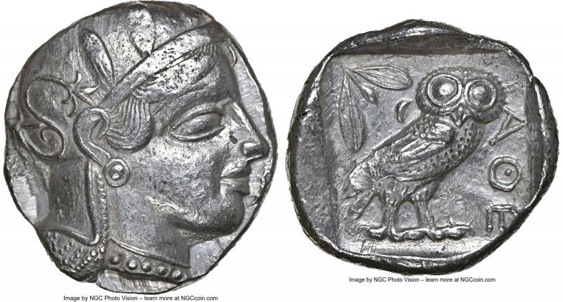 ATTICA. Athens. Ca. 440-404 BC. AR tetradrachm (25mm, 17.16 gm, 3h). NGC Choice ...