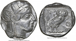ATTICA. Athens. Ca. 440-404 BC. AR tetradrachm (25mm, 17.16 gm, 3h). NGC Choice XF 4/5 - 4/5. Mid-mass coinage issue. Head of Athena right, wearing ea...