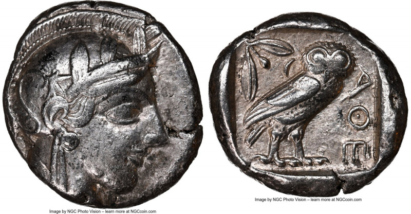 ATTICA. Athens. Ca. 440-404 BC. AR tetradrachm (24mm, 17.11 gm, 3h). NGC XF 5/5 ...