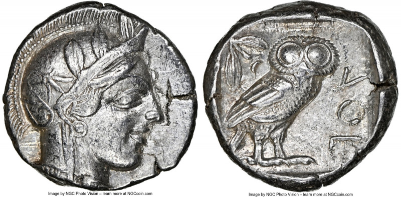 ATTICA. Athens. Ca. 440-404 BC. AR tetradrachm (23mm, 17.15 gm, 7h). NGC XF 5/5 ...