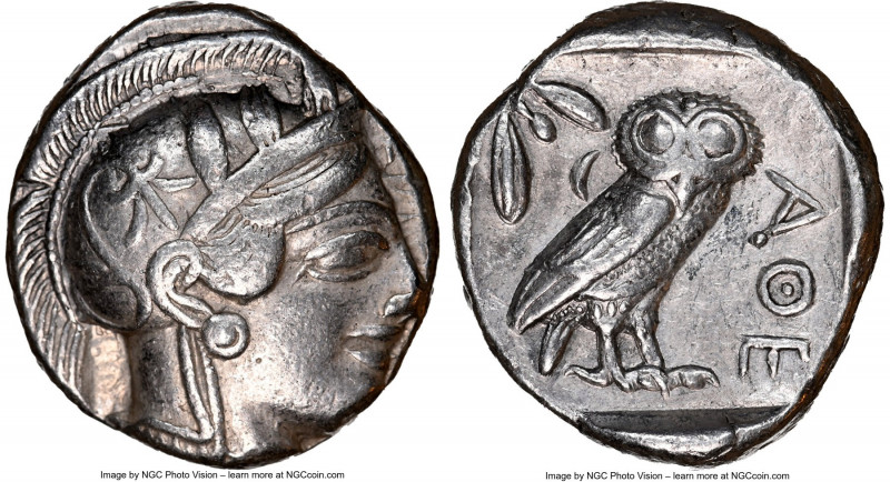 ATTICA. Athens. Ca. 440-404 BC. AR tetradrachm (23mm, 17.13 gm, 7h). NGC Choice ...