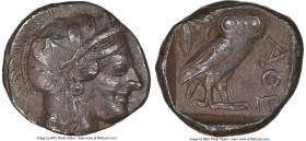 ATTICA. Athens. Ca. 440-404 BC. AR tetradrachm (25mm, 16.84 gm, 7h). NGC Choice VF 4/5 - 2/5. Mid-mass coinage issue. Head of Athena right, wearing ea...