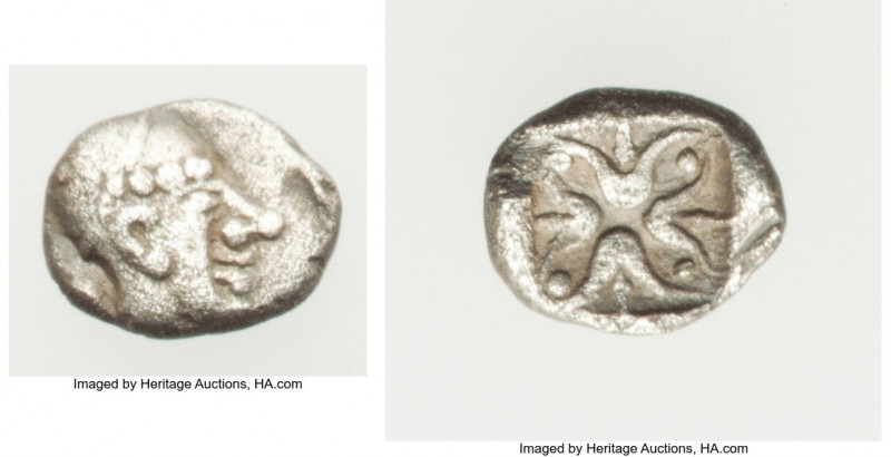 IONIA. Uncertain mint. Ca. 6th-5th centuries BC. AR hemiobol (7mm, 0.27 gm). VF....