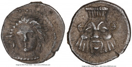 CILICIA. Uncertain mint. Ca. 4th century BC. AR obol (10mm, 2h). NGC AU. Ca. 380-379 BC. Head of female (Arethusa?) facing, turned slightly left, hair...