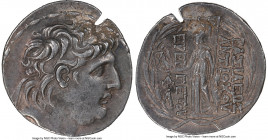 SELEUCID KINGDOM. Antiochus VII Euergetes (Sidetes) (138-129 BC). AR tetradrachm (29mm, 16.66 gm, 12h). NGC XF 5/5 - 2/5, edge cut. Posthumous issue o...