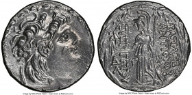 SELEUCID KINGDOM. Antiochus VII Euergetes (Sidetes) (138-129 BC). AR tetradrachm (26mm, 12h). NGC XF, scratch, brushed. Posthumous issue of Cappadocia...