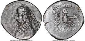 PARTHIAN KINGDOM. Arsaces XVI (ca. 78-62/1 BC). AR drachm (20mm, 12h). NGC XF, brushed. Diademed and draped bust of Arsaces left / Archer (Arsaces I) ...