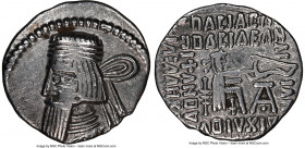 PARTHIAN KINGDOM. Artabanus IV (ca. AD 10-38). AR drachm (20mm, 12h). NGC Choice VF. Ecbatana mint. Bust of Artabanus IV left with long pointed beard,...