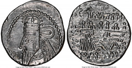 PARTHIAN KINGDOM. Osroes II (ca. AD 190-208). AR drachm (20mm, 12h). NGC Choice XF, scratches. Ecbatana, ca. AD 190. Diademed and draped bust left, wi...