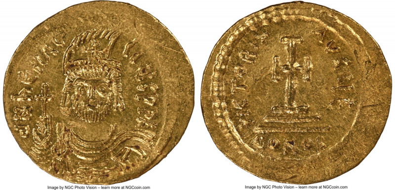 Heraclius (AD 610-641). AV solidus (21mm, 4.49 gm, 7h). NGC MS 4/5 - 2/5, wrinkl...