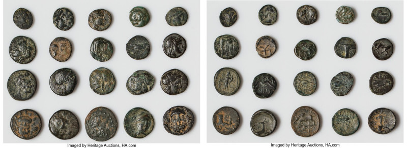 ANCIENT LOTS. Greek. Mixed. Lot of twenty (20) AE fractions. Good-Fine. Includes...