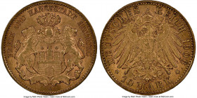 Hamburg. Free City gold 10 Mark 1906-J AU58 NGC, Hamburg mint, KM608 (prev. KM292). AGW 0.1152 oz. 

HID09801242017

© 2022 Heritage Auctions | All Ri...