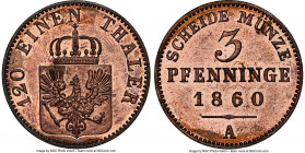 Prussia. Friedrich Wilhelm IV 3 Pfennig 1860-A MS66 Red and Brown NGC, Berlin mint, KM453a. 

HID09801242017

© 2022 Heritage Auctions | All Rights Re...