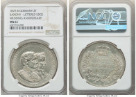 Saxony. Johann "Golden Wedding Anniversary" 2 Taler (3-1/2 Gulden) 1872-B MS61 NGC, Dresden mint, KM1231.1, Dav-899. Lettered edge. 

HID09801242017

...