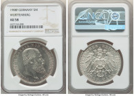 Württemberg. Wilhelm II 5 Mark 1908-F AU58 NGC, Stuttgart mint, KM632. 

HID09801242017

© 2022 Heritage Auctions | All Rights Reserved