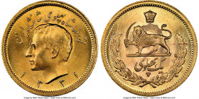 Muhammad Reza Pahlavi gold Pahlavi SH 1331 (1952) MS65 NGC, Tehran mint, KM1162. AGW 0.2354 oz. 

HID09801242017

© 2022 Heritage Auctions | All Right...