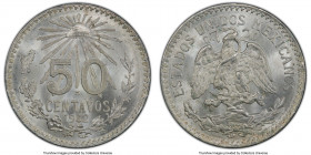 Estados Unidos Pair of Certified 50 Centavos PCGS, 1) 50 Centavos 1942-M - MS67, KM447. 2) 50 Centavos 1945-M - MS66, KM447. Mexico City mint. Sold as...