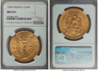 Estados Unidos gold 50 Pesos 1924 MS63+ NGC, Mexico City mint, KM481, Fr-172. AGW 1.2056 oz. 

HID09801242017

© 2022 Heritage Auctions | All Rights R...