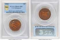 USA Administration Proof Centavo 1906 PR64+ Red and Brown PCGS, KM163. A flashy specimen with areas of sunset orange coloration that imbue this offeri...