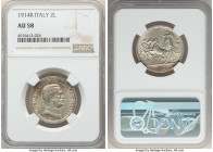 Pair of Certified Assorted Issues NGC, 1) Italy: Vittorio Emanuele III 2 Lire 1914-R - AU58, Rome mint, KM55 2) Austria: Leopold I 3 Kreuzer 1700-CB -...