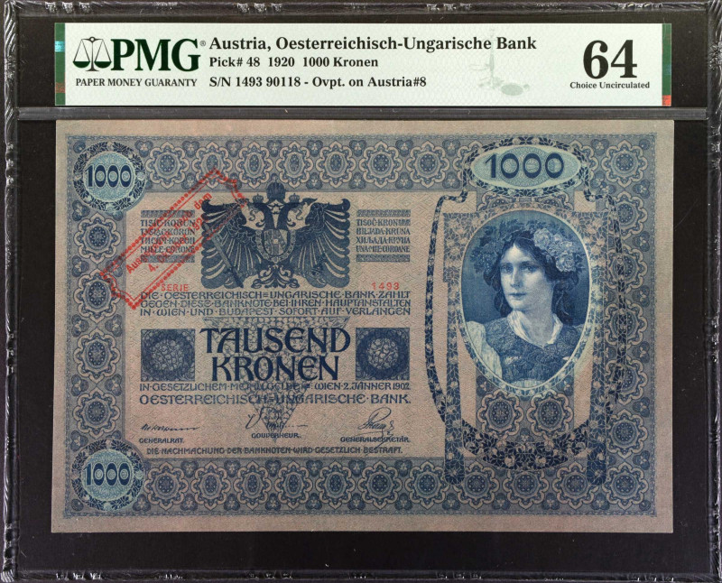 AUSTRIA. Oesterreichisch-Ungarische Bank. 1000 Kronen, 1902. P-48. PMG Choice Un...