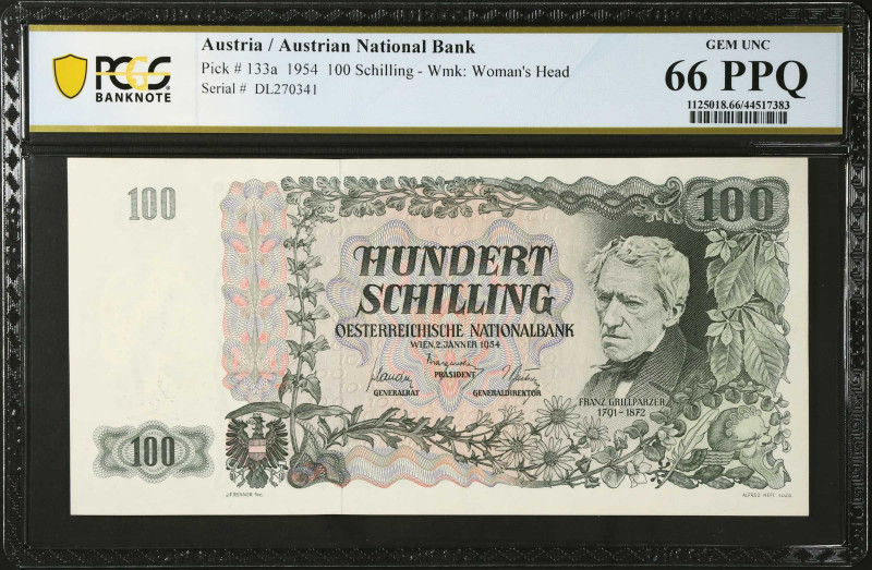 AUSTRIA. Oesterreichische Nationalbank. 100 Schilling, 1954. P-133a. PCGS Bankno...