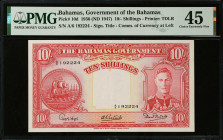 BAHAMAS. The Bahamas Government. 10 Shillings, 1936 ND (1947). P-10d. PMG Choice Extremely Fine 45.
Estimate: $150.00 - 200.00