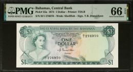 BAHAMAS. The Central Bank of the Bahamas. 1 Dollar, 1974. P-35a. PMG Gem Uncirculated 66 EPQ.
Estimate: $50.00 - 75.00